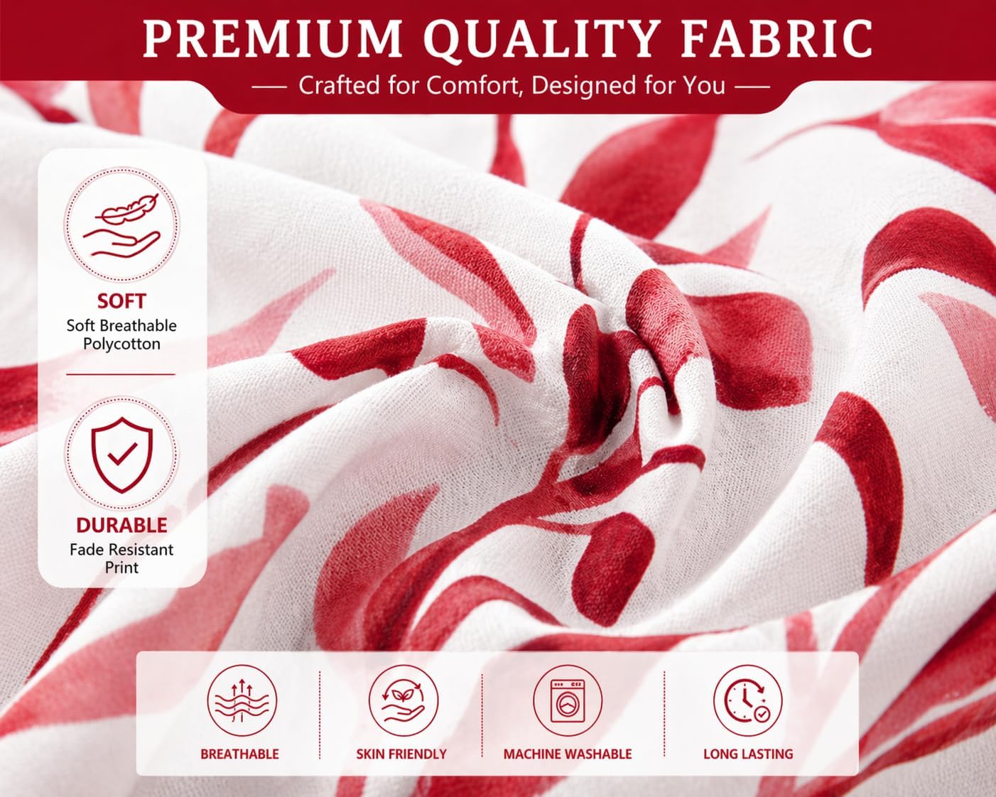 Ellie Leaf Printed Floral Duvet Cover Set – Soft Easy Care Botanical Bedding | Night Zone