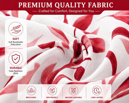 Ellie Leaf Printed Floral Duvet Cover Set – Soft Easy Care Botanical Bedding | Night Zone