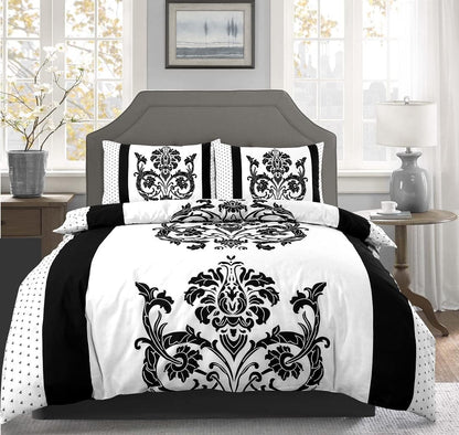 Darcy Floral Leaf Duvet Cover Set – Botanical Printed Reversible Poly cotton Quilt Cover with Pillowcases | Night Zone