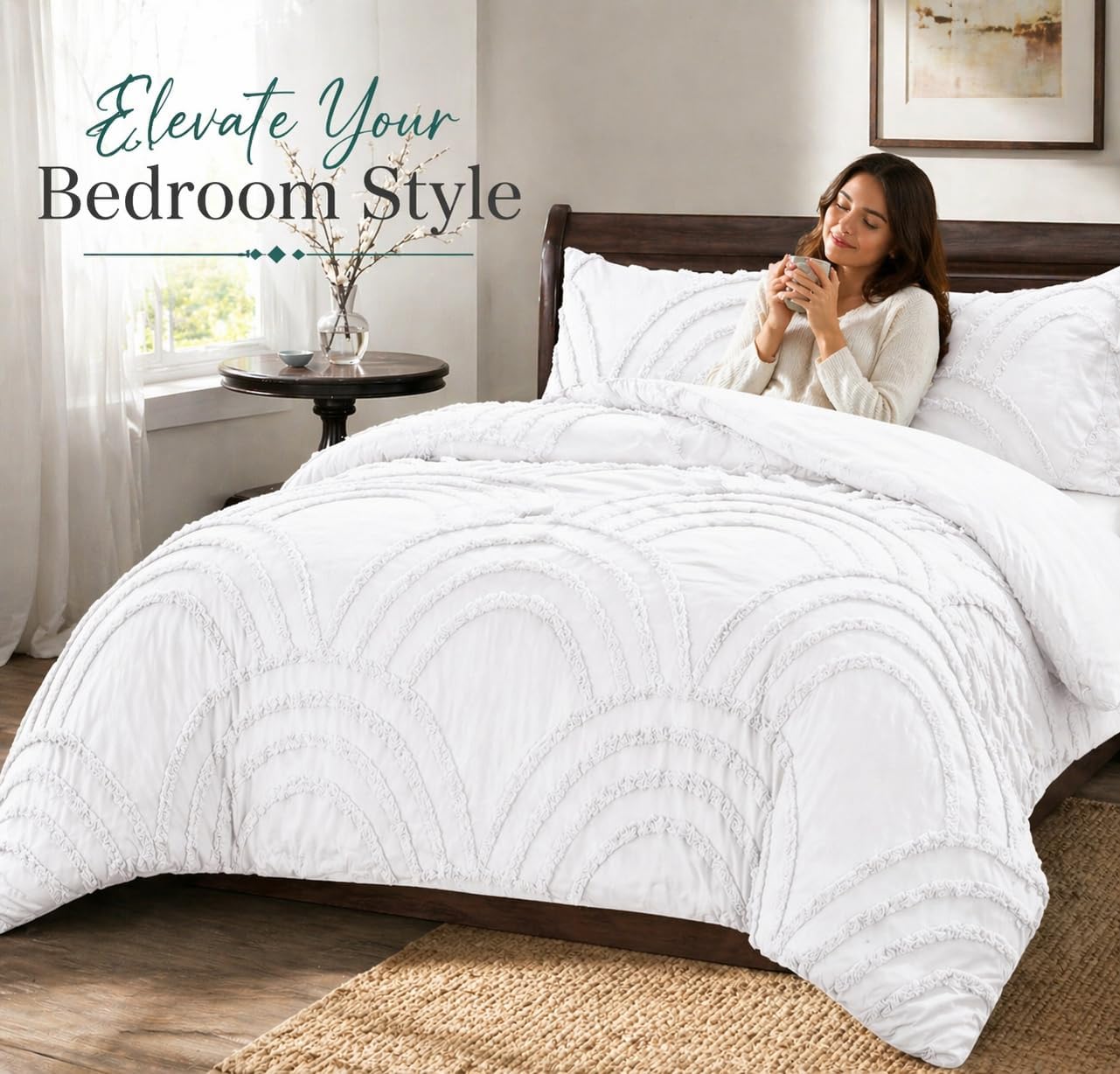 Zara Chenille Tufted Duvet Cover Set – Luxury Textured Bedding | Night Zone