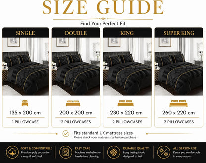 Eleanor Pintuck Polycotton Duvet Cover Set – Luxury Hotel Style Bedding | Night Zone