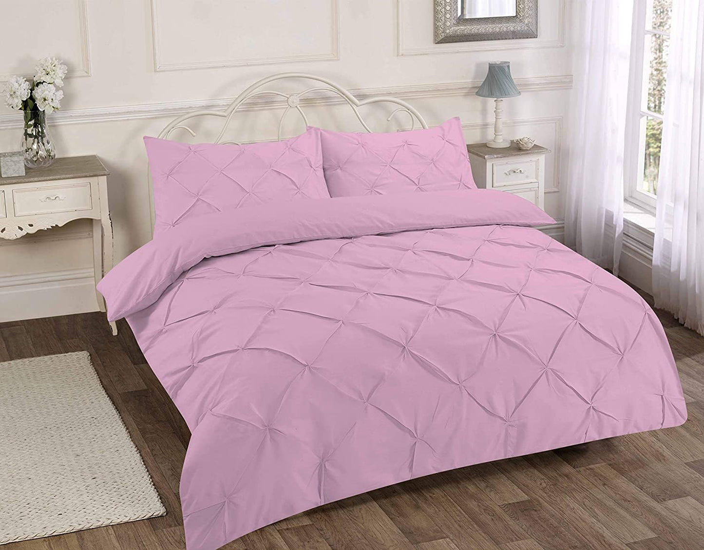 Pintuck Alexandra Polycotton Duvet Cover Set – Luxury Easy Care Bedding | Night Zone