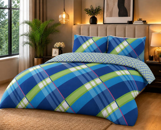 Hardy Check Striped Polycotton Duvet Cover Set – Soft Easy Care Bedding | Night Zone