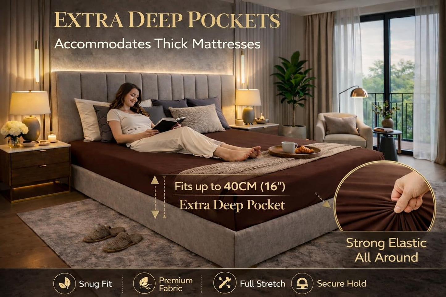 Extra Deep Fitted Sheet 40cm – Polycotton Easy Care Bedding | Night Zone
