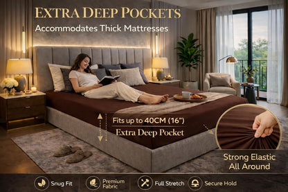 Extra Deep Fitted Sheet 40cm – Polycotton Easy Care Bedding | Night Zone