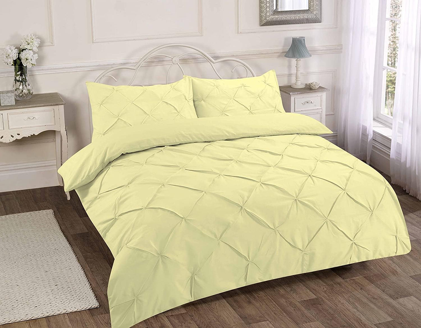 Pintuck Alexandra Polycotton Duvet Cover Set – Luxury Easy Care Bedding | Night Zone