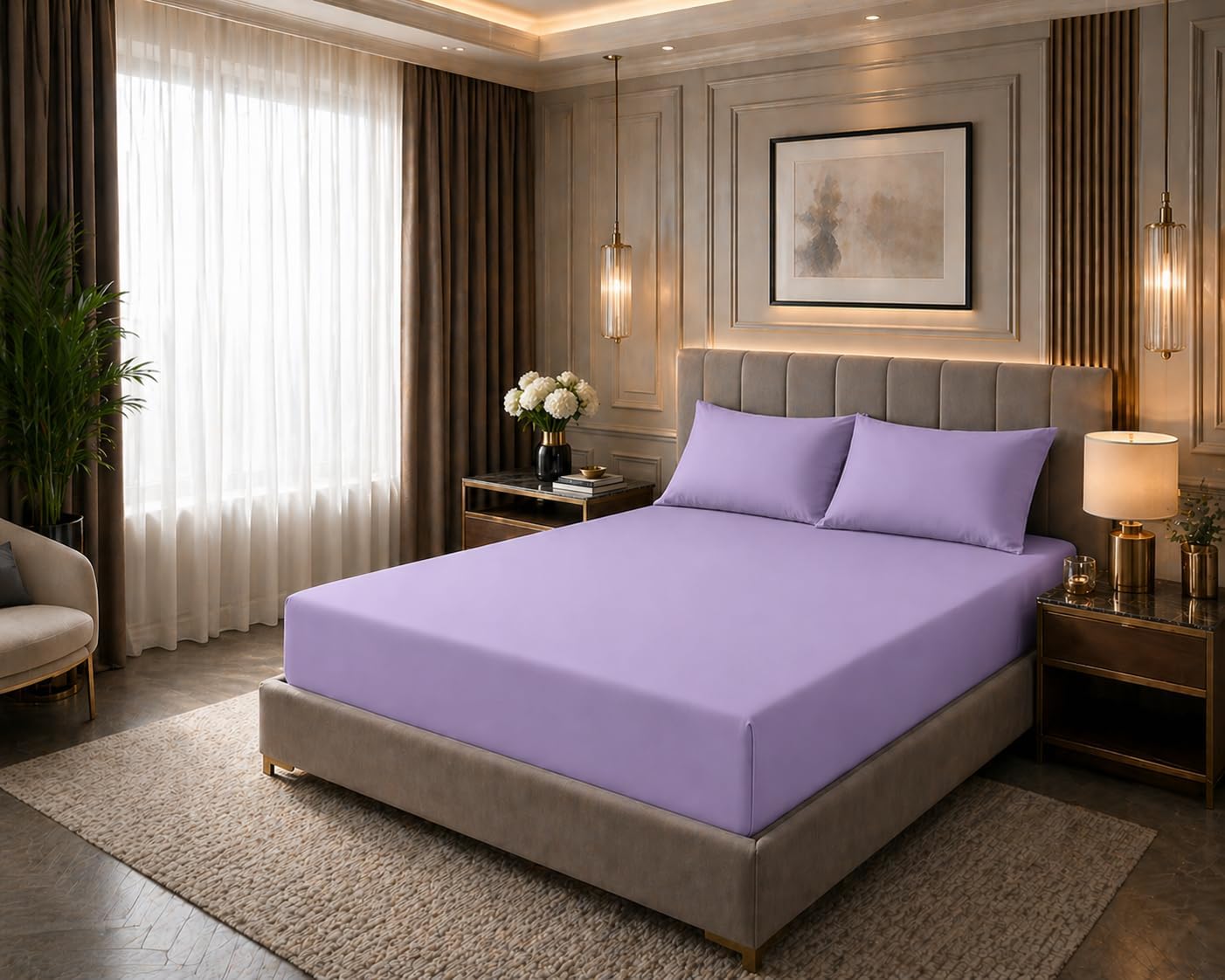 180 Thread Count Percale Fitted Sheet 25cm Deep – Polycotton Easy Care Bedding | Night Zone