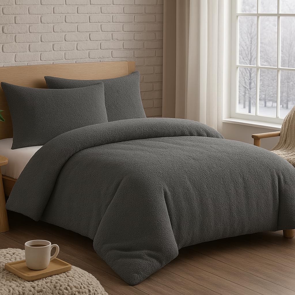 Teddy Fleece Duvet Cover Set – Soft Warm Teddy Bear Bedding | Night Zone