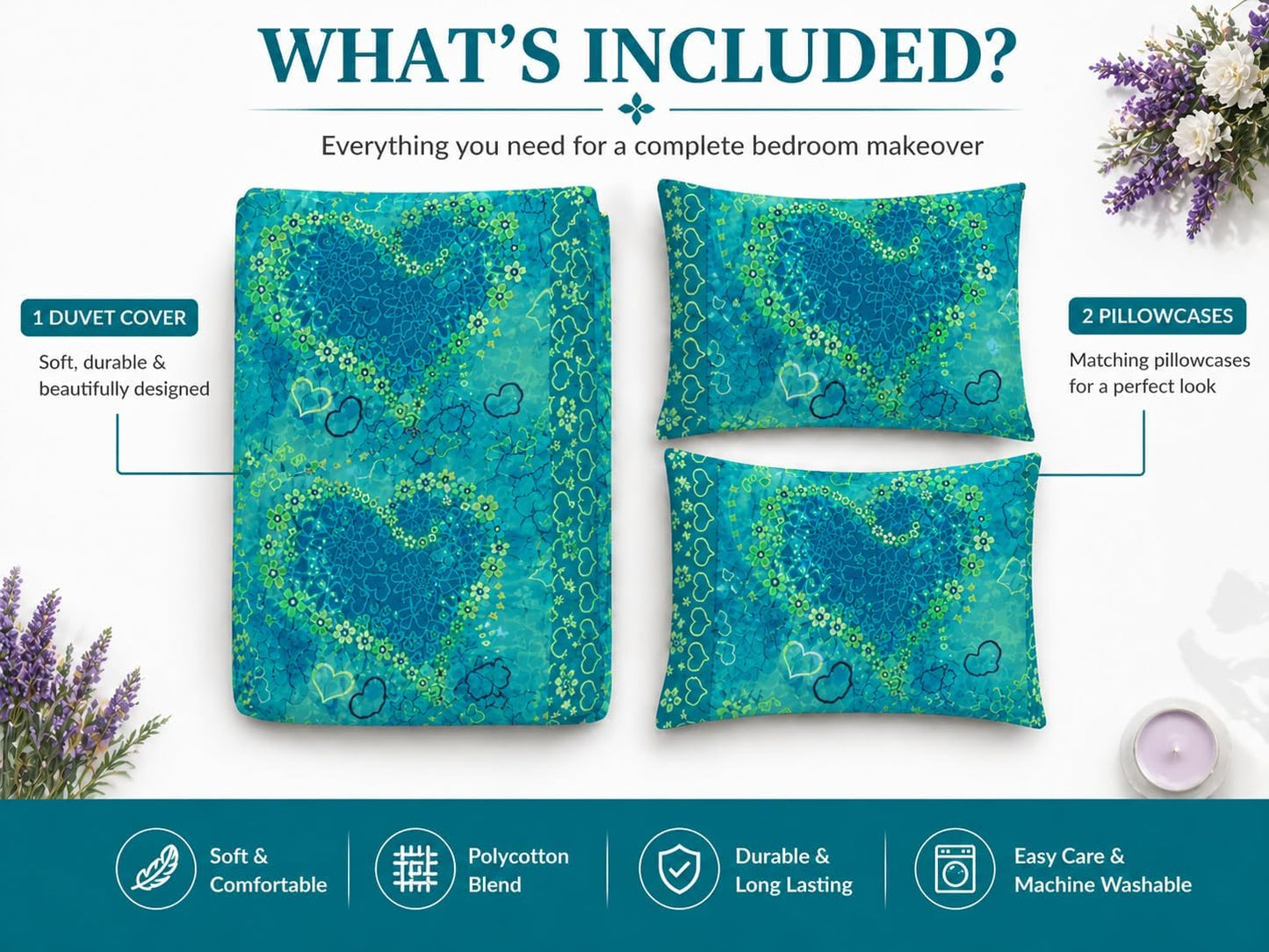 Jasmine Floral Duvet Cover Set – Soft Easy Care Printed Bedding | Night Zone