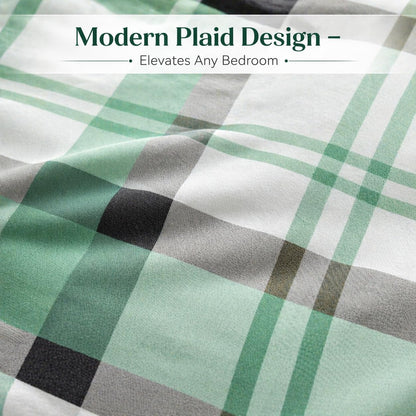 Remi Check Duvet Cover Set – Poly cotton Checked Quilt Cover with Pillowcases | Night Zone