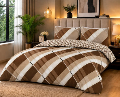 Hardy Check Striped Polycotton Duvet Cover Set – Soft Easy Care Bedding | Night Zone