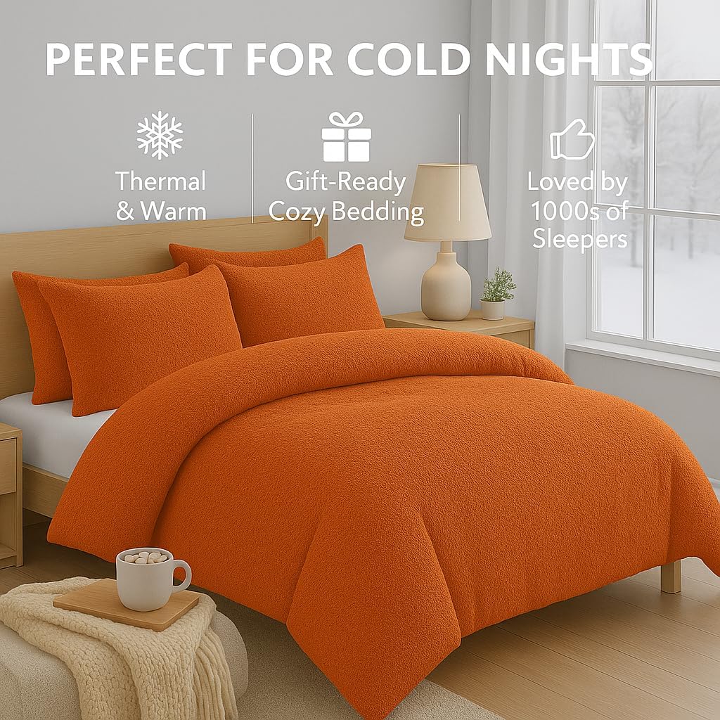 Teddy Fleece Duvet Cover Set – Soft Warm Teddy Bear Bedding | Night Zone
