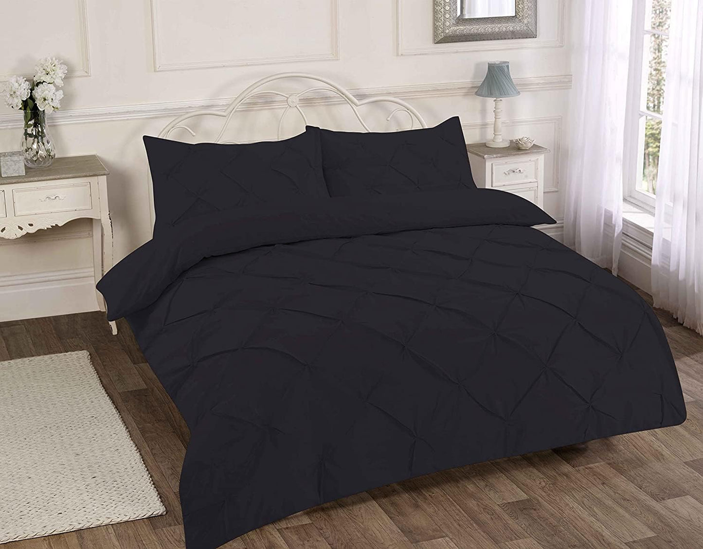 Pintuck Alexandra Polycotton Duvet Cover Set – Luxury Easy Care Bedding | Night Zone