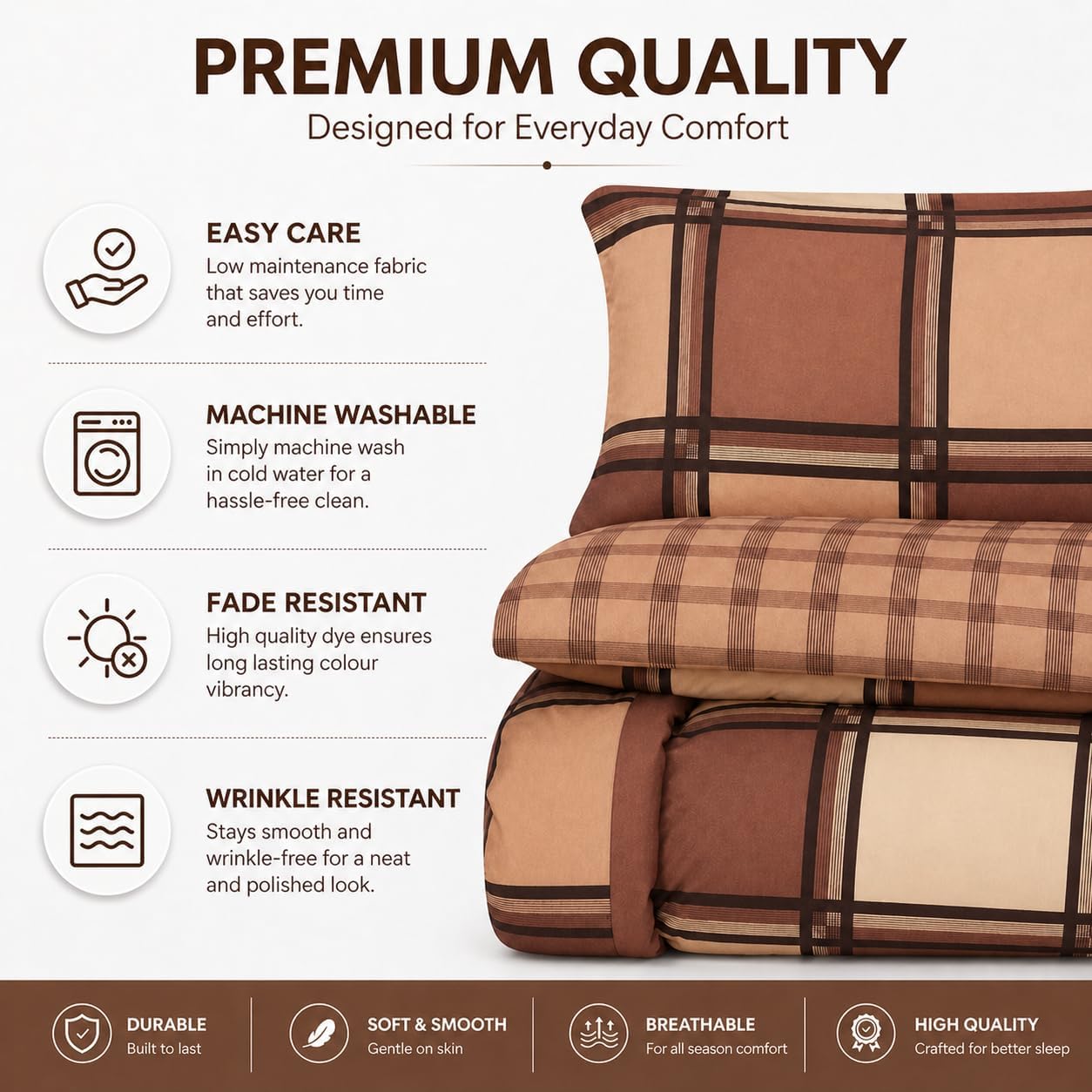 Logan Printed Polycotton Duvet Cover Set – Soft Easy Care Modern Bedding | Night Zone