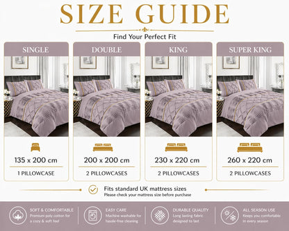 Eleanor Pintuck Polycotton Duvet Cover Set – Luxury Hotel Style Bedding | Night Zone