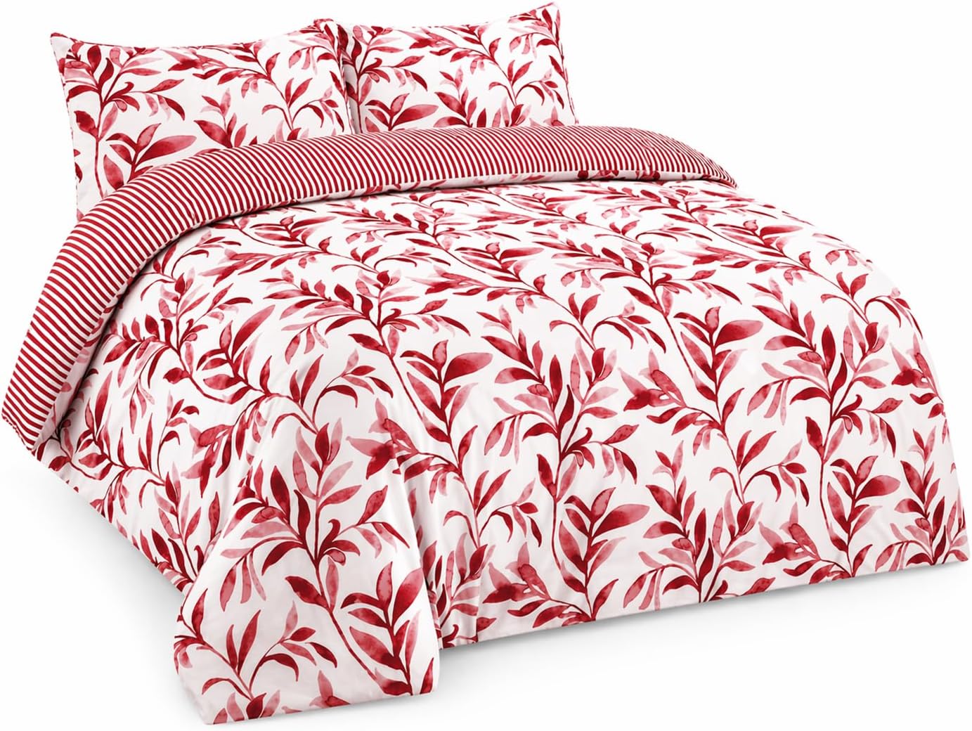 Ellie Leaf Printed Floral Duvet Cover Set – Soft Easy Care Botanical Bedding | Night Zone