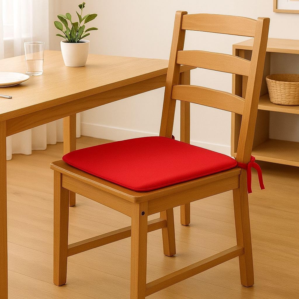 Multicolour Square Chair Seat Pads 38x38cm – 3cm Thick Cushions with Ties | Night Zone