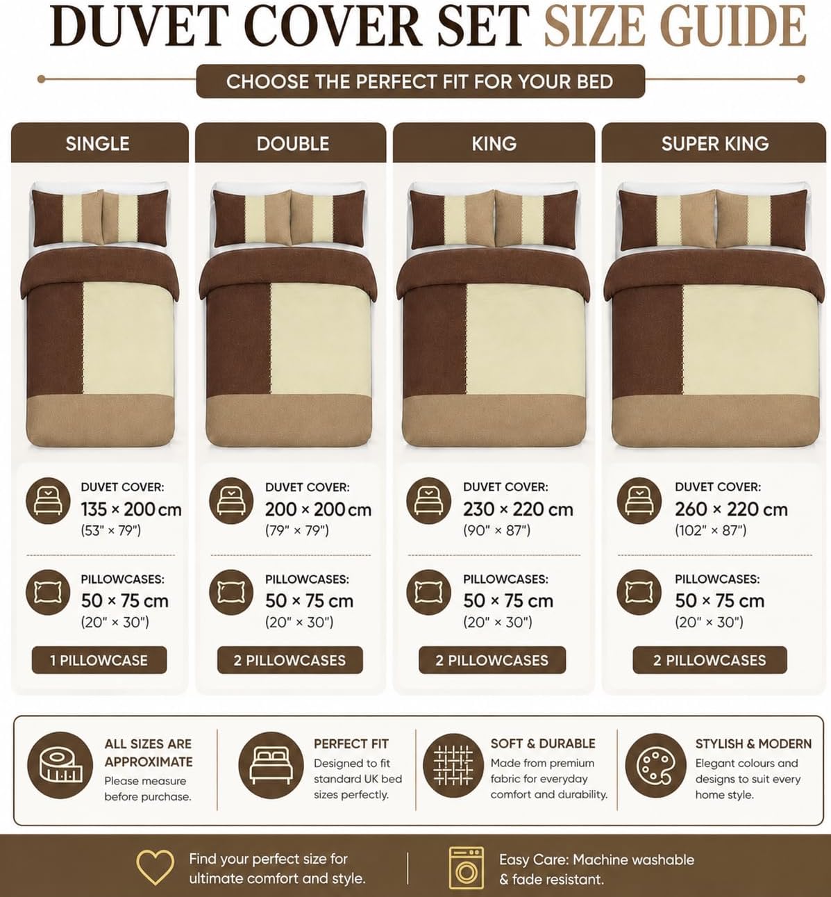 Suede Patch Polycotton Duvet Cover Set – Luxury Soft Touch Patchwork Bedding | Night Zone