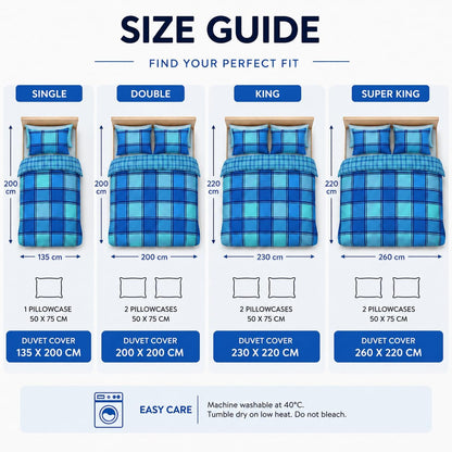 Logan Printed Polycotton Duvet Cover Set – Soft Easy Care Modern Bedding | Night Zone