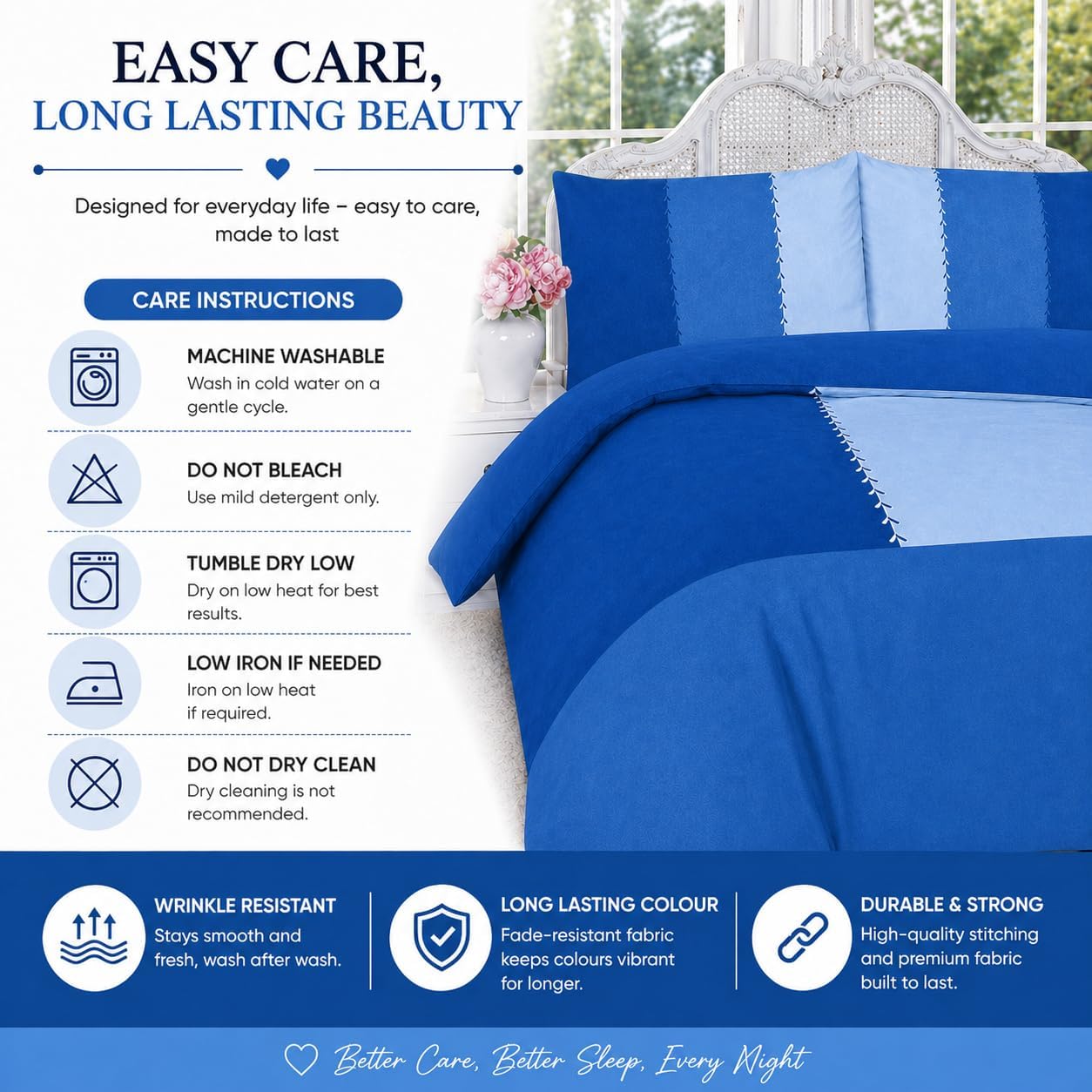 Suede Patch Polycotton Duvet Cover Set – Luxury Soft Touch Patchwork Bedding | Night Zone