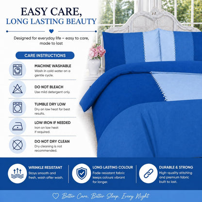 Suede Patch Polycotton Duvet Cover Set – Luxury Soft Touch Patchwork Bedding | Night Zone