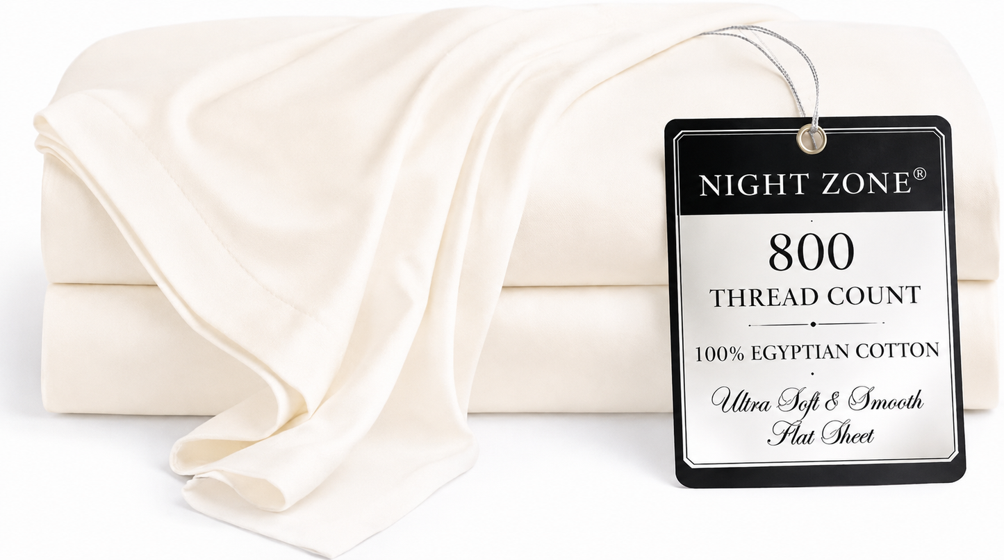 800 Thread Count Egyptian Cotton Flat Sheet – Hotel Quality Luxury Bedding | Night Zone