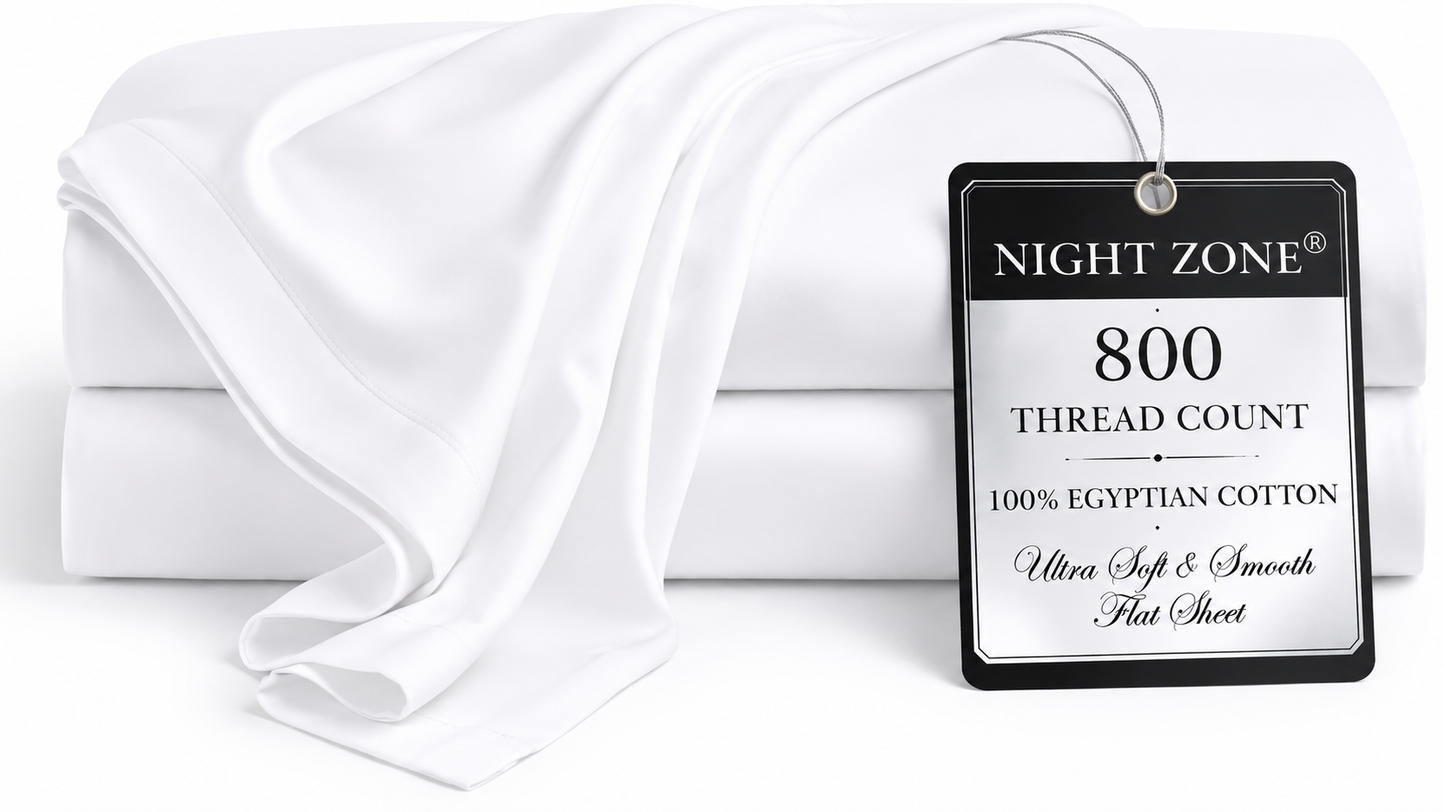 800 Thread Count Egyptian Cotton Flat Sheet – Hotel Quality Luxury Bedding | Night Zone