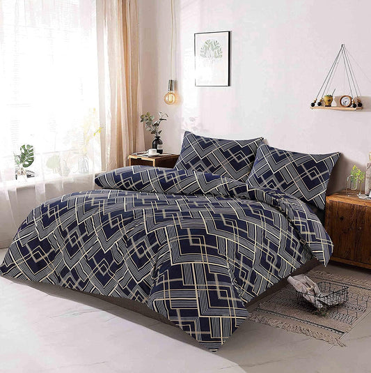 Sebastian Printed Reversible Duvet Cover Set – Modern Easy Care Bedding | Night Zone