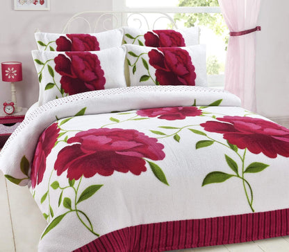 Rosaleen Floral Teddy Fleece Duvet Cover Set – Soft Warm Cosy Bedding | Night Zone