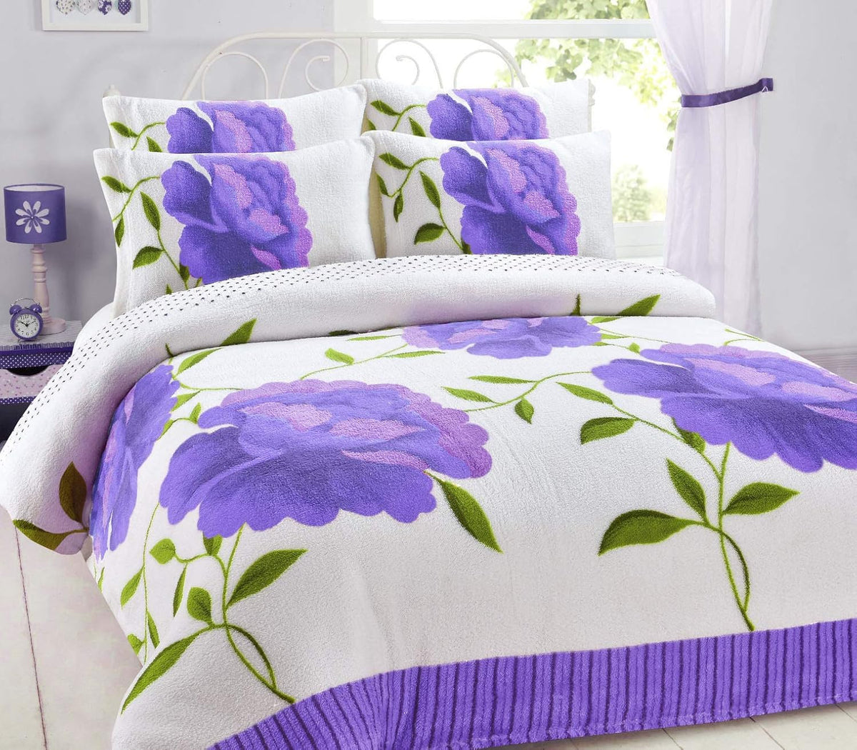 Rosaleen Floral Teddy Fleece Duvet Cover Set – Soft Warm Cosy Bedding | Night Zone