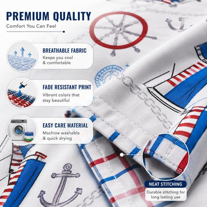 Jake Sailor Coastal Ship Duvet Cover Set – Reversible Nautical Quilt Cover Luxury Bedding | Night Zone