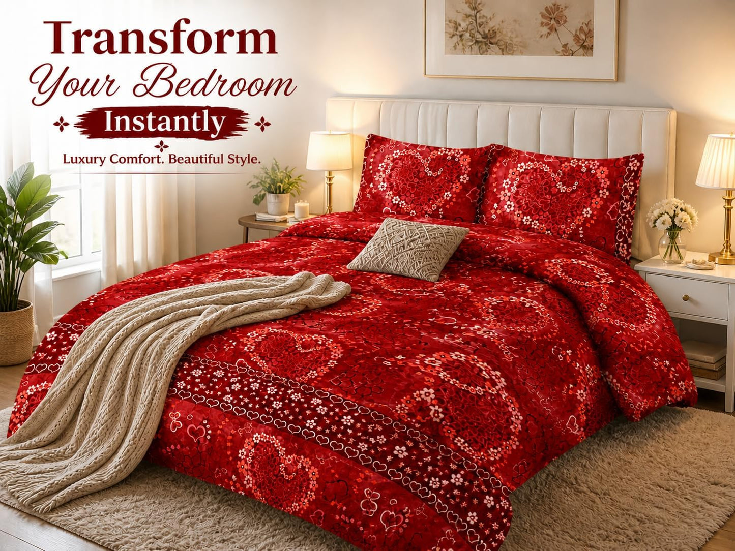 Jasmine Floral Duvet Cover Set – Soft Easy Care Printed Bedding | Night Zone
