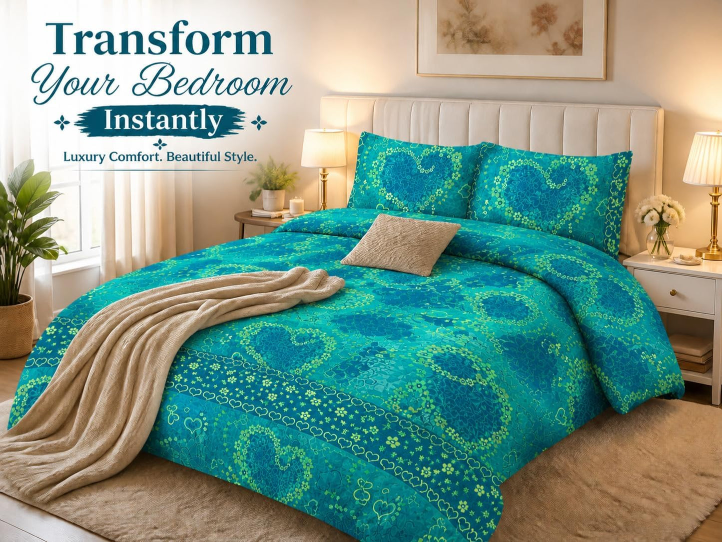 Jasmine Floral Duvet Cover Set – Soft Easy Care Printed Bedding | Night Zone