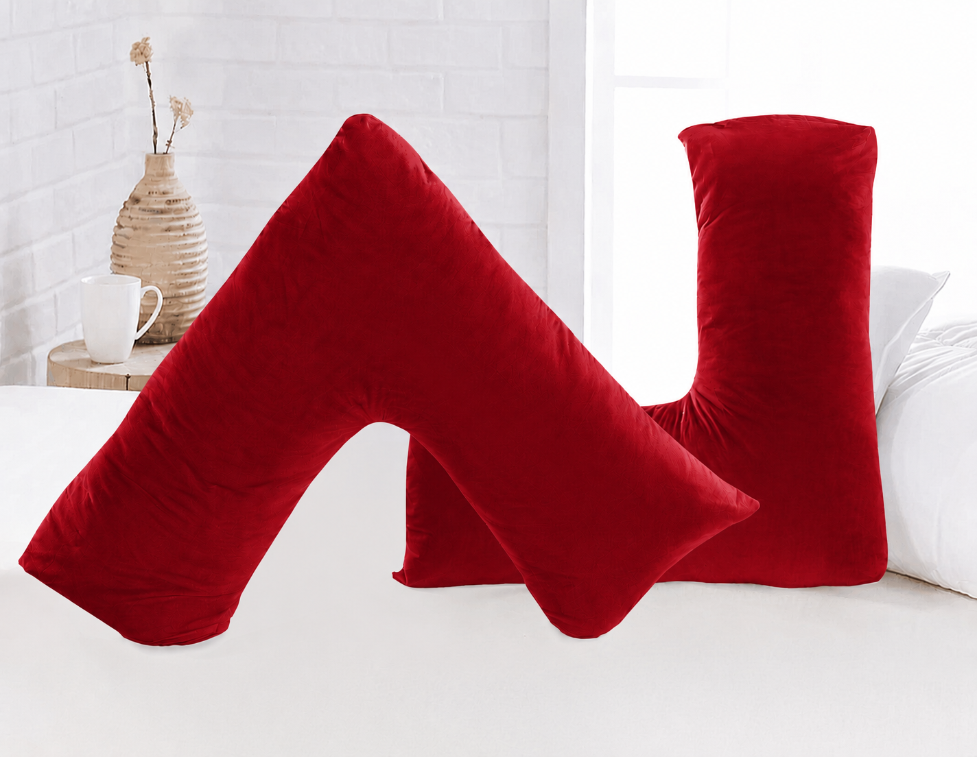 Microfibre V Pillow with Cover or V Pillow Cover Only – Ultra Soft Breathable & Wrinkle-Resistant Support Pillow | Night Zone