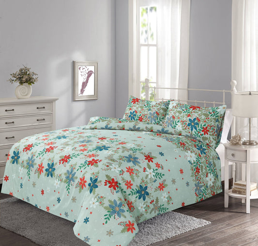 Zinnia Floral Duvet Cover Set – Soft Easy Care Botanical Bedding | Night Zone