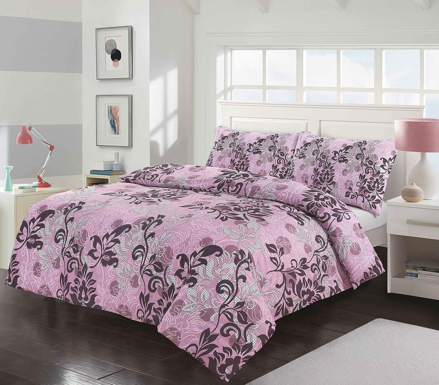 Amelia Floral Reversible Polycotton Duvet Cover Set – Soft Easy Care Bedding | Night Zone