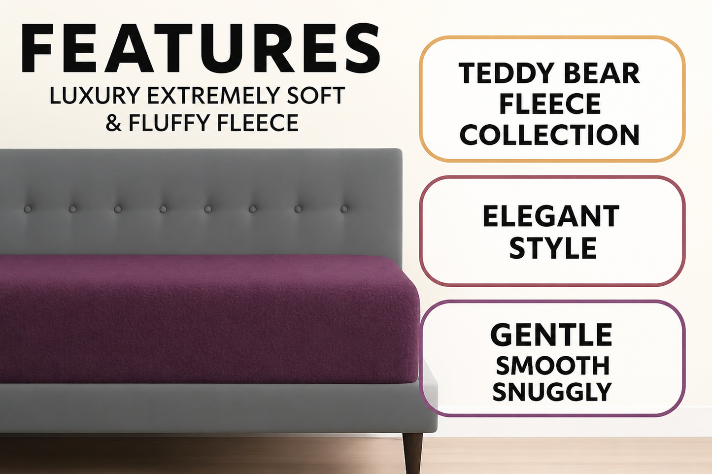 Teddy Fleece Fitted Sheet 30cm Deep – Extra Deep Teddy Bear Bedding | Night Zone