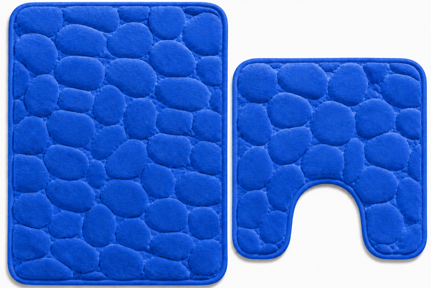 Pebble Stone Bath Mat Set – Soft Absorbent Non Slip Bathroom Rug Set | Night Zone