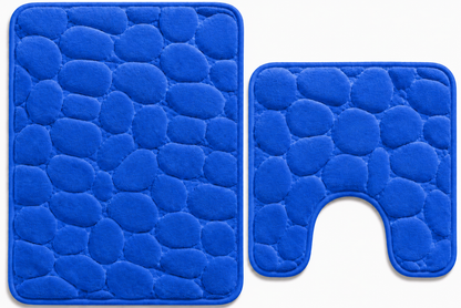 Pebble Stone Bath Mat Set – Soft Absorbent Non Slip Bathroom Rug Set | Night Zone