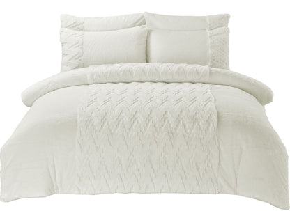 Teddy Fleece Duvet Cover Set Amari – 3D Wave Embossed Soft Warm Bedding | Night Zone