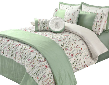 Arabella Floral Embroidered Duvet Cover Set – Luxury Elegant Microfiber Bedding | Night Zone