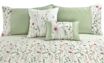 Arabella Floral Embroidered Duvet Cover Set – Luxury Elegant Microfiber Bedding | Night Zone