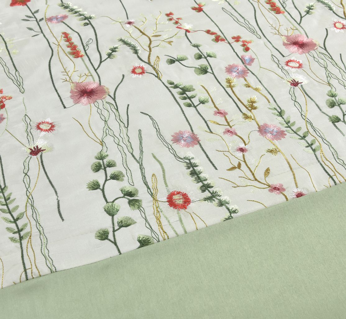Arabella Floral Embroidered Duvet Cover Set – Luxury Elegant Microfiber Bedding | Night Zone