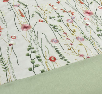 Arabella Floral Embroidered Duvet Cover Set – Luxury Elegant Microfiber Bedding | Night Zone