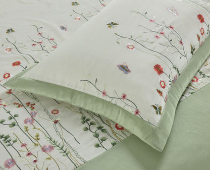 Arabella Floral Embroidered Duvet Cover Set – Luxury Elegant Microfiber Bedding | Night Zone