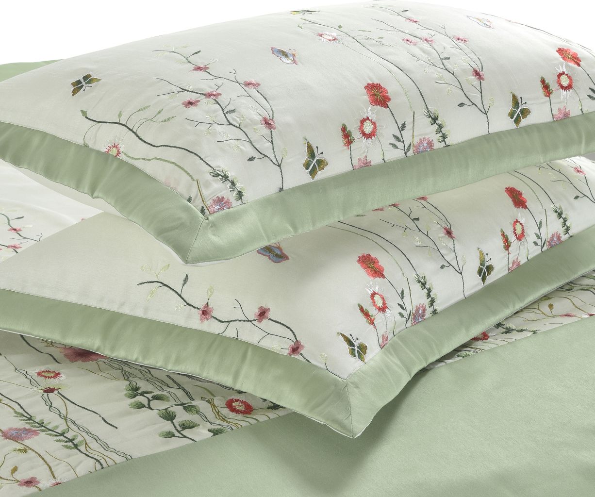 Arabella Floral Embroidered Duvet Cover Set – Luxury Elegant Microfiber Bedding | Night Zone