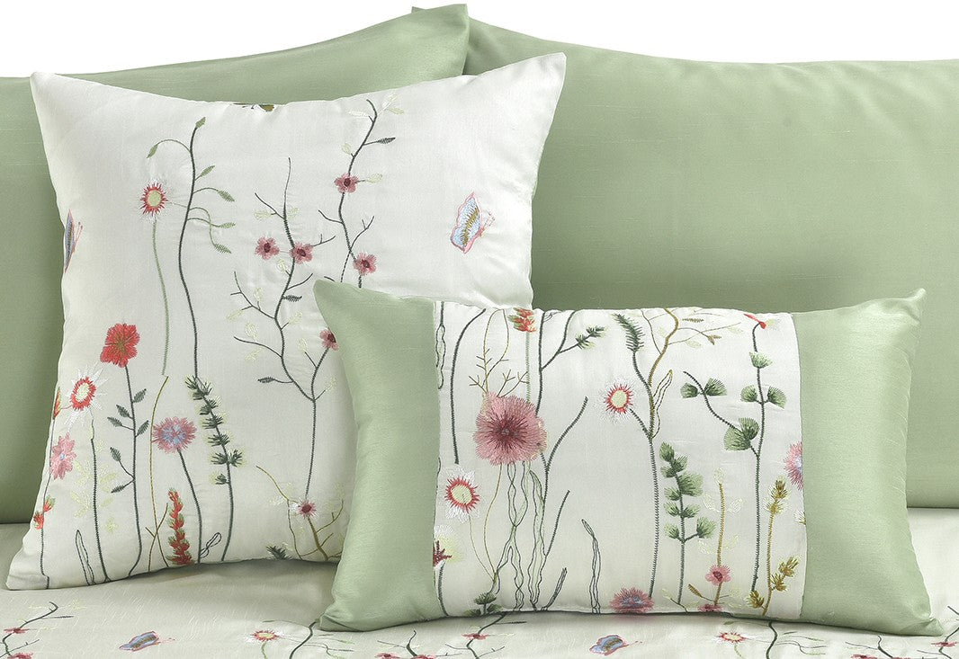 Arabella Floral Embroidered Duvet Cover Set – Luxury Elegant Microfiber Bedding | Night Zone