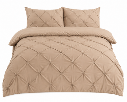 Alexander Pintuck Pinch Pleated Duvet Cover Set – Easy Care Microfibre Bedding | Night Zone