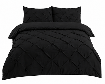 Alexander Pintuck Pinch Pleated Duvet Cover Set – Easy Care Microfibre Bedding | Night Zone