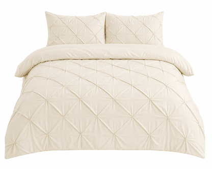 Alexander Pintuck Pinch Pleated Duvet Cover Set – Easy Care Microfibre Bedding | Night Zone